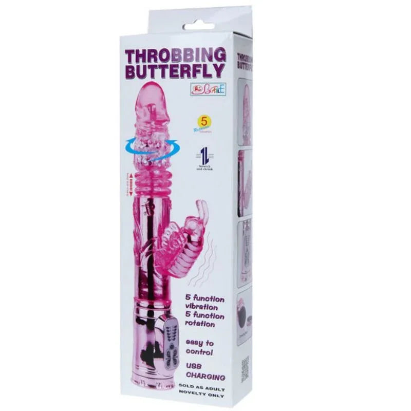 BAILE - VIBRATEUR RECHARGEABLE AVEC STIMULATEUR DE PAPILLON ROTATION ET THROBBING - Incandessens