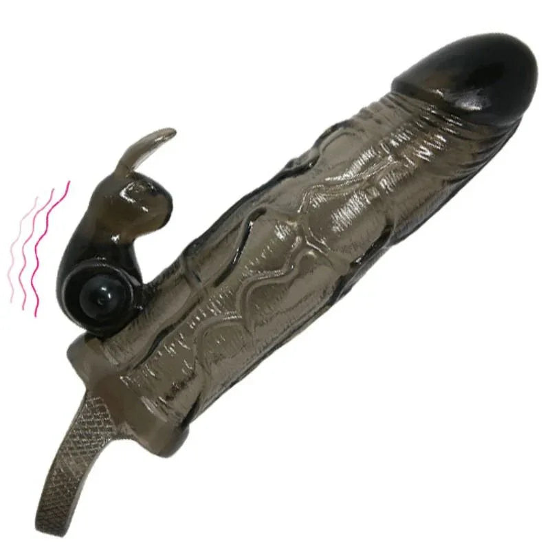 BAILE - COUVRE-PÉNIS BRAVE MAN AVEC LAPIN NOIR 16.5 CM - Incandessens