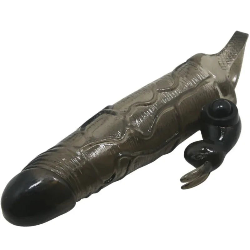 BAILE - COUVRE-PÉNIS BRAVE MAN AVEC LAPIN NOIR 16.5 CM - Incandessens