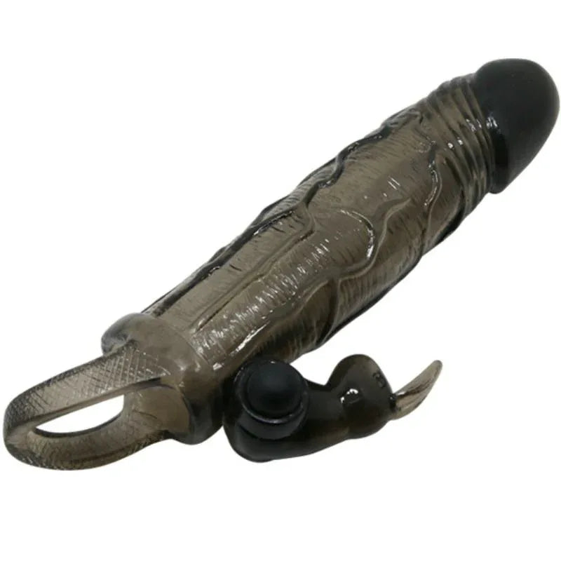 BAILE - COUVRE-PÉNIS BRAVE MAN AVEC LAPIN NOIR 16.5 CM - Incandessens