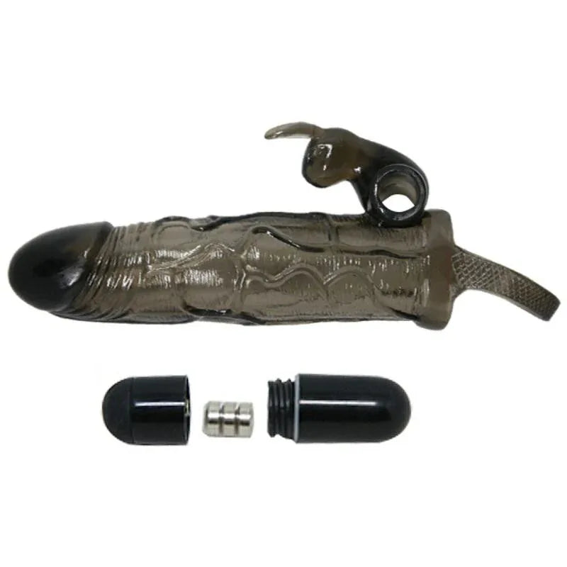 BAILE - COUVRE-PÉNIS BRAVE MAN AVEC LAPIN NOIR 16.5 CM - Incandessens