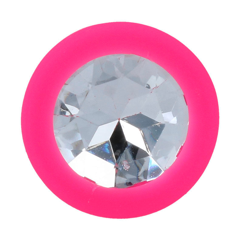 INTENSE - PLUG ANAL SHELKI SILICONE BASE DIAMANT FUCHSIA TAILLE S
