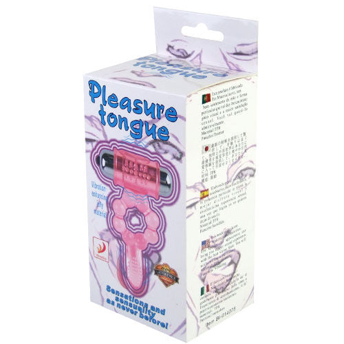 BAILE - ANNEAU PÉNIEN SILICONE 10 RYTHMES LANGUE VIBRATION ROSE DOUBLE STIMULATION