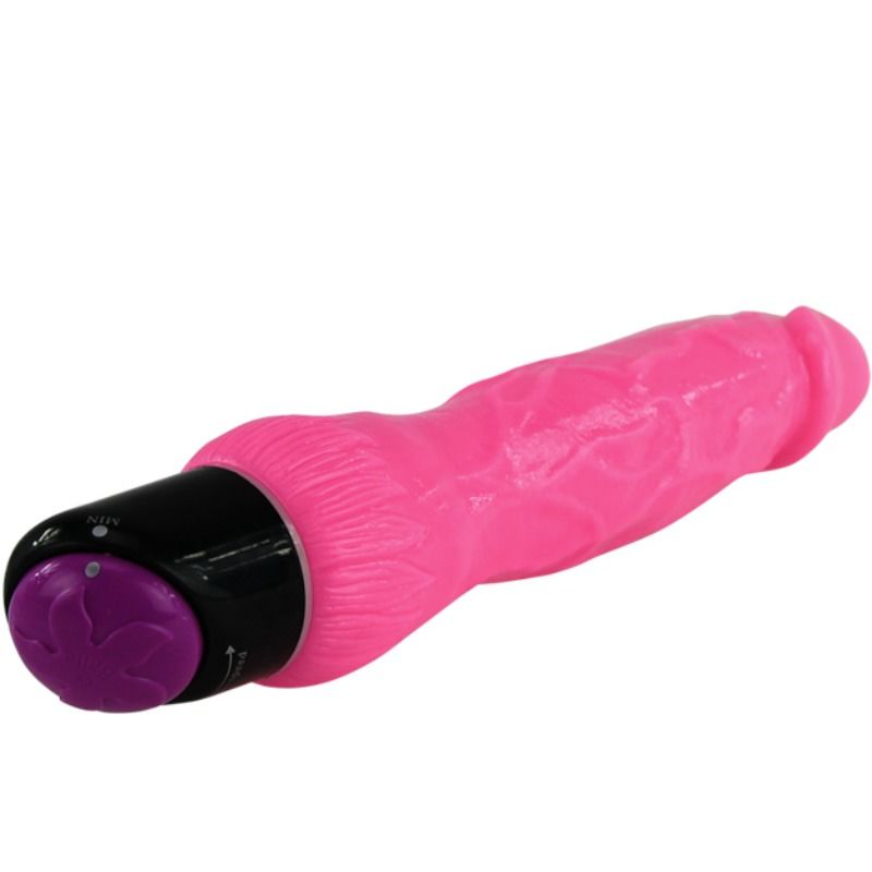 BAILE - VIBROMASSEUR RÉALISTE VEINÉ MULTI-VITESSES TPR ROSE 24 CM Ø 3,7 CM