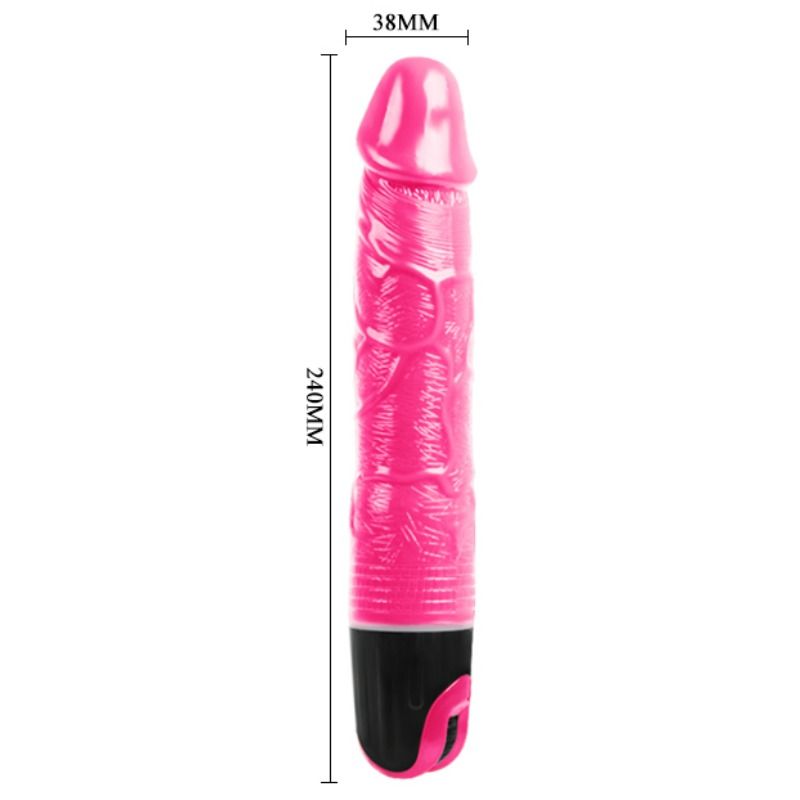 BAILE - VIBROMASSEUR RÉALISTE VEINÉ FLEXIBLE MULTI-VITESSES TPR ROSE