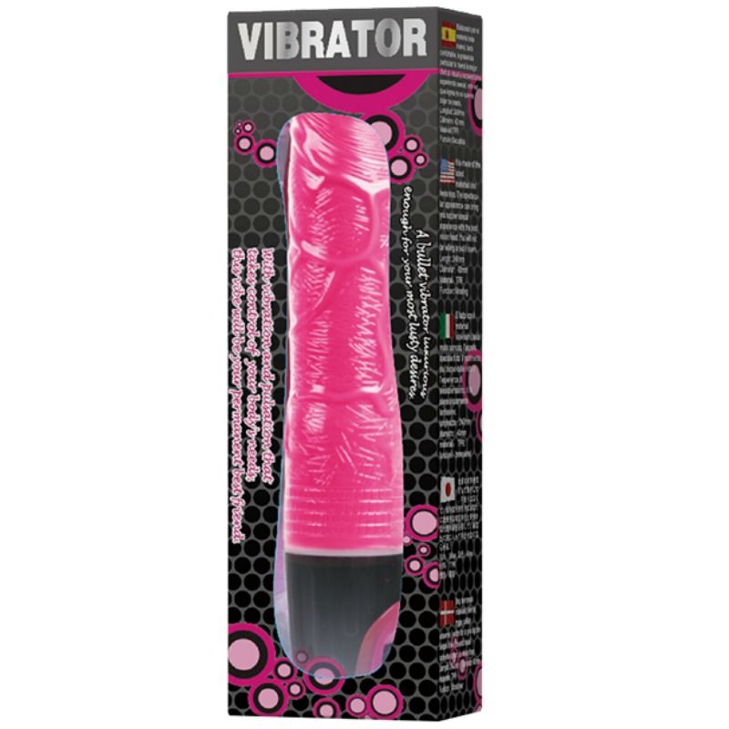 BAILE - VIBROMASSEUR RÉALISTE VEINÉ FLEXIBLE MULTI-VITESSES TPR ROSE