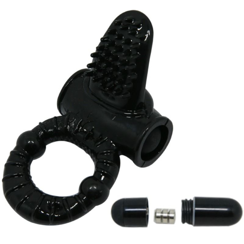BAILE - SWEET RING ANNEAU VIBRANT AVEC LAPIN STIMULATEUR CLITORIS NOIR