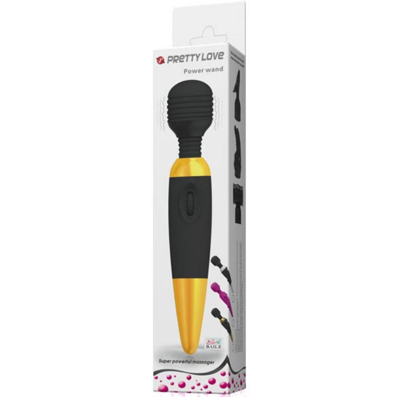 PRETTY LOVE - VIBROMASSEUR WAND NOIR ET OR