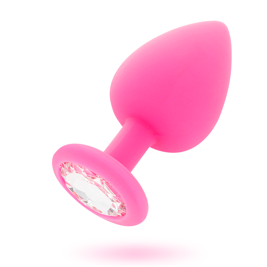 INTENSE - PLUG ANAL SHELKI SILICONE BASE DIAMANT FUCHSIA TAILLE S