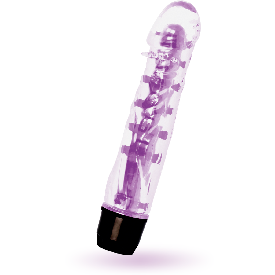 GLOSSY - VIBROMASSEUR LENNY TPE PLATINE MULTI-VITESSES IMPERMÉABLE VIOLET 14 CM