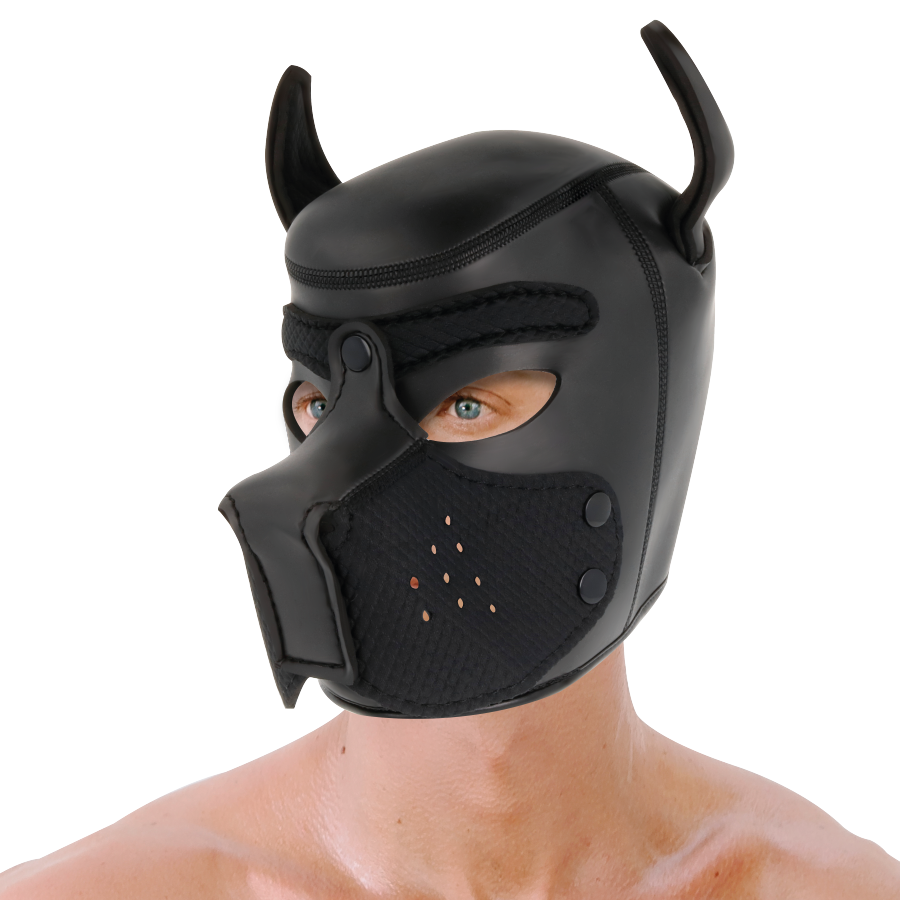 DARKNESS - MASQUE CHIEN EN NÉOPRÈNE AVEC MUSEAU AMOVIBLE M