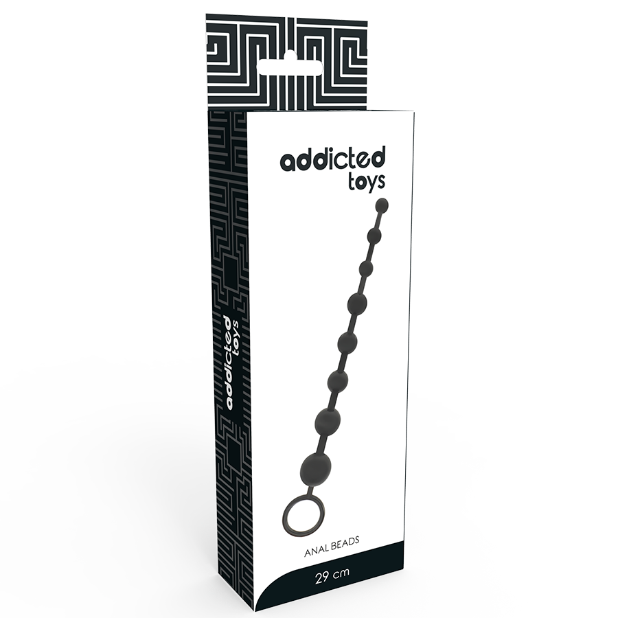 ADDICTED TOYS - PERLES ANALES 8 BOULES NOIR 29 CM DÉBUTANT PROGRESSIF