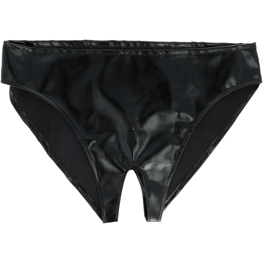 DARKNESS - CULOTTE OUVERTURE ENTREJAMBE UNISEXE FÉTICHISTE NOIR