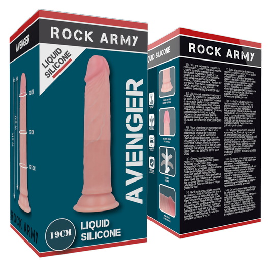 ROCKARMY - GODE SILICONE LIQUIDE PREMIUM AVENGER REALISTIC 19 CM -O- 3.98 CM