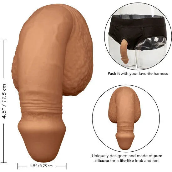 CALEXOTICS - EMBALLAGE SILICONE PÉNIS 12.75 CM CARAMEL - Incandessens