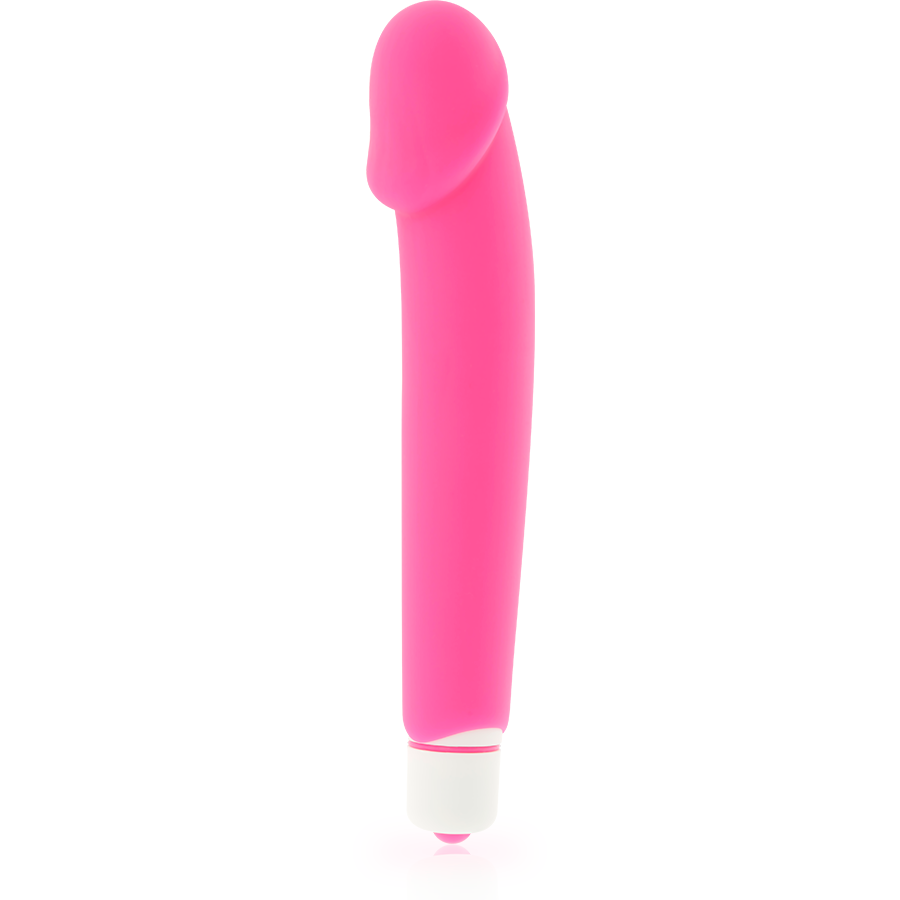 DOLCE VITA - VIBROMASSEUR RÉALISTE ROSE SILICONE 7 MODES HOUSSE AMOVIBLE 2 EN 1
