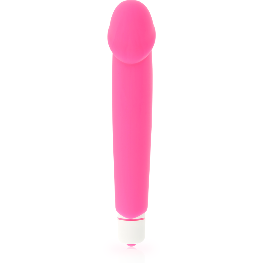 DOLCE VITA - VIBROMASSEUR RÉALISTE ROSE SILICONE 7 MODES HOUSSE AMOVIBLE 2 EN 1