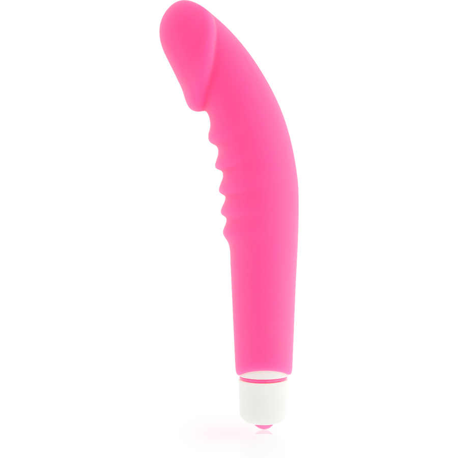 DOLCE VITA - VIBROMASSEUR RÉALISTE ROSE SILICONE 7 MODES HOUSSE AMOVIBLE 2 EN 1