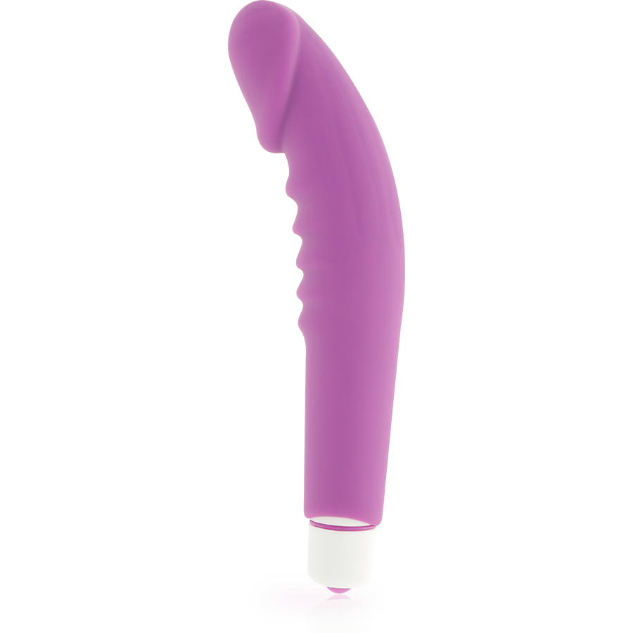 DOLCE VITA - VIBROMASSEUR RÉALISTE VIOLET SILICONE 7 MODES HOUSSE AMOVIBLE 2 EN 1