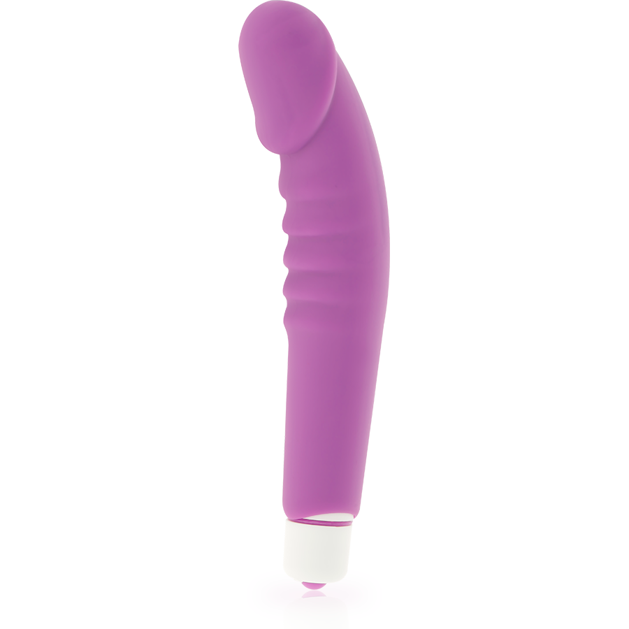DOLCE VITA - VIBROMASSEUR RÉALISTE VIOLET SILICONE 7 MODES HOUSSE AMOVIBLE 2 EN 1