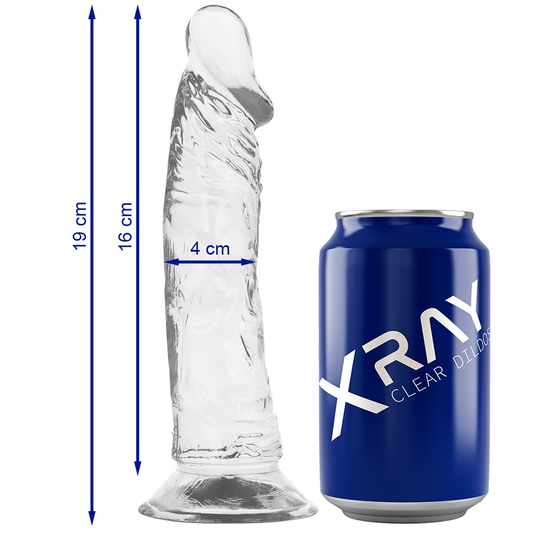 X RAY - GODE VENTOUSE TRANSPARENT 19 CM
