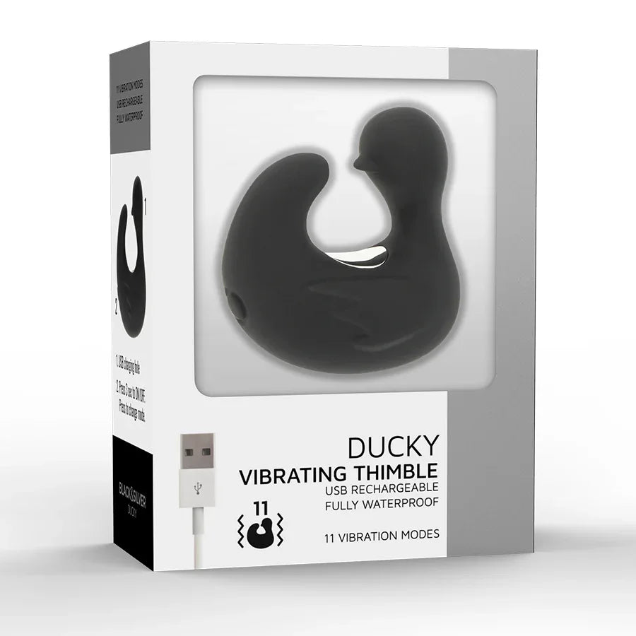 BLACK&SILVER - CANARD RECHARGEABLE EN SILICONE STIMULANT DUCKYMANIA - Incandessens
