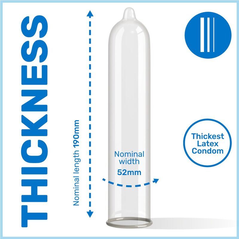 PASANTE - PRÉSERVATIFS EXTRA ÉPAIS LATEX NATUREL 12 UNITÉS 52MM LUBRIFIÉS