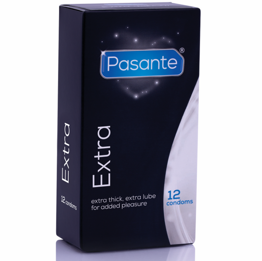 PASANTE - PRÉSERVATIFS EXTRA ÉPAIS LATEX NATUREL 12 UNITÉS 52MM LUBRIFIÉS