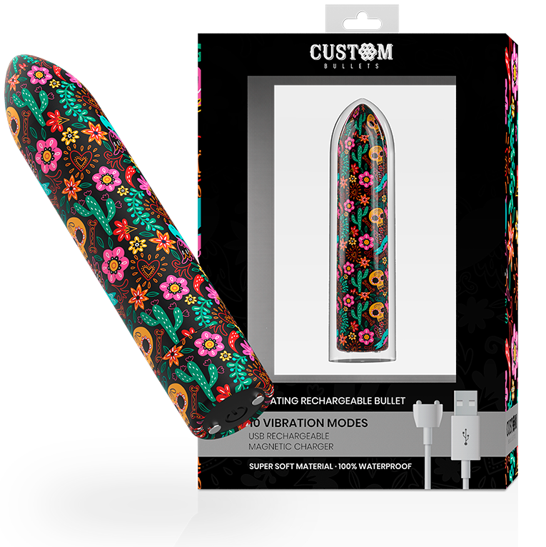 CUSTOM BULLETS - MINI VIBRO DE VOYAGE RECHARGEABLE FLORAL