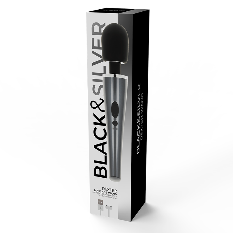 BLACK&SILVER - VIBROMASSEUR WAND DEXTER