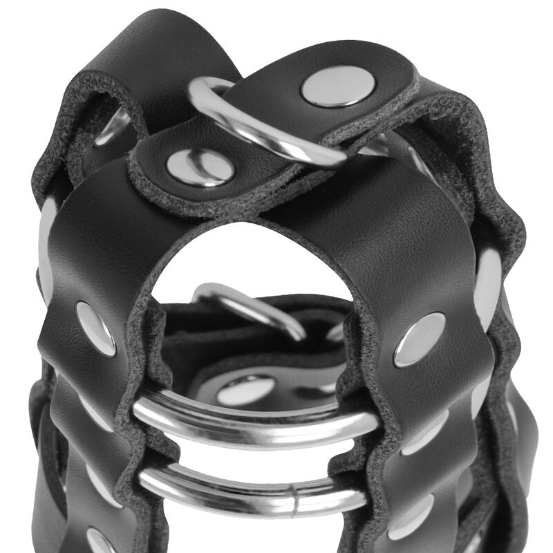 DARKNESS - CAGE DE CHASTETÉ EN CUIR VÉGAN AVEC SERRURE - BDSM FÉTICHISME