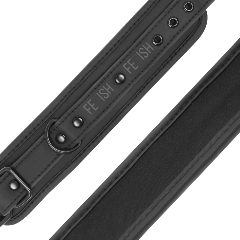 FETISH SUBMISSIVE - MENOTTES EN CUIR VÉGÉTALIEN AVEC DOUBLURE EN NEOPRÈNE
