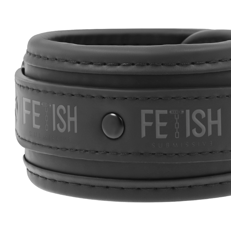 FETISH SUBMISSIVE - MENOTTES EN CUIR VÉGÉTALIEN AVEC DOUBLURE EN NEOPRÈNE