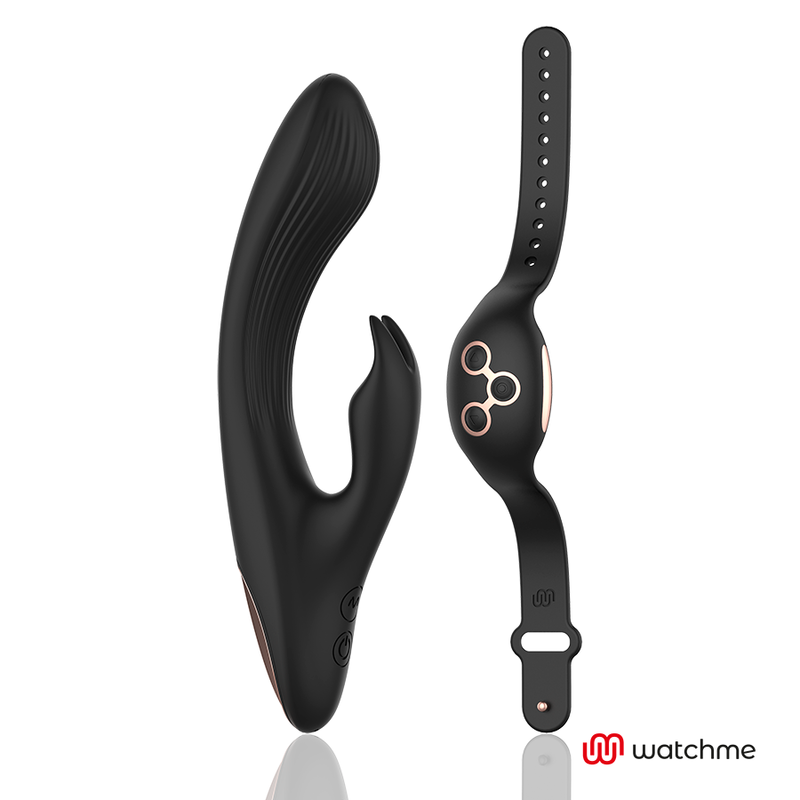 ANNE'S DESIRE - VIBROMASSEUR DOUBLE STIMULATION CONNECTE TECHNOLOGIE  WATCHME NOIR/OR