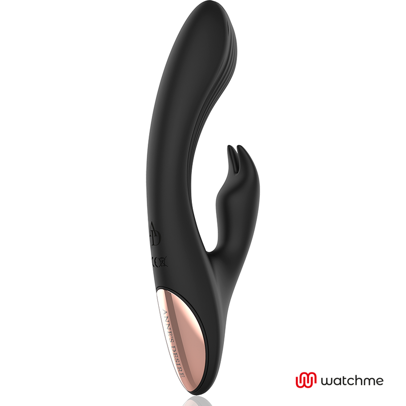 ANNE'S DESIRE - VIBROMASSEUR DOUBLE STIMULATION CONNECTE TECHNOLOGIE  WATCHME NOIR/OR