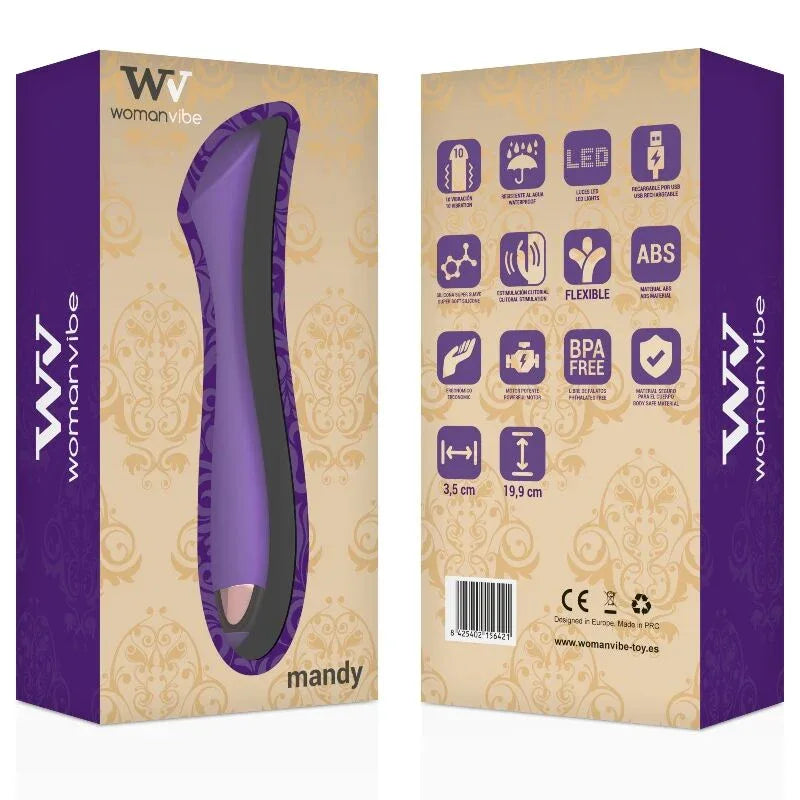 WOMANVIBE - VIBRATEUR RECHARGEABLE EN SILICONE MANDY POINT "K" - Incandessens