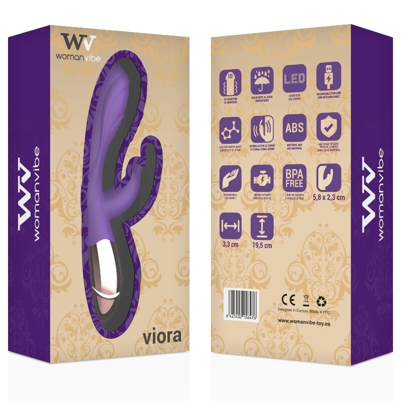 WOMANVIBE - VIBROMASSEUR RECHARGEABLE EN SILICONE VIORA