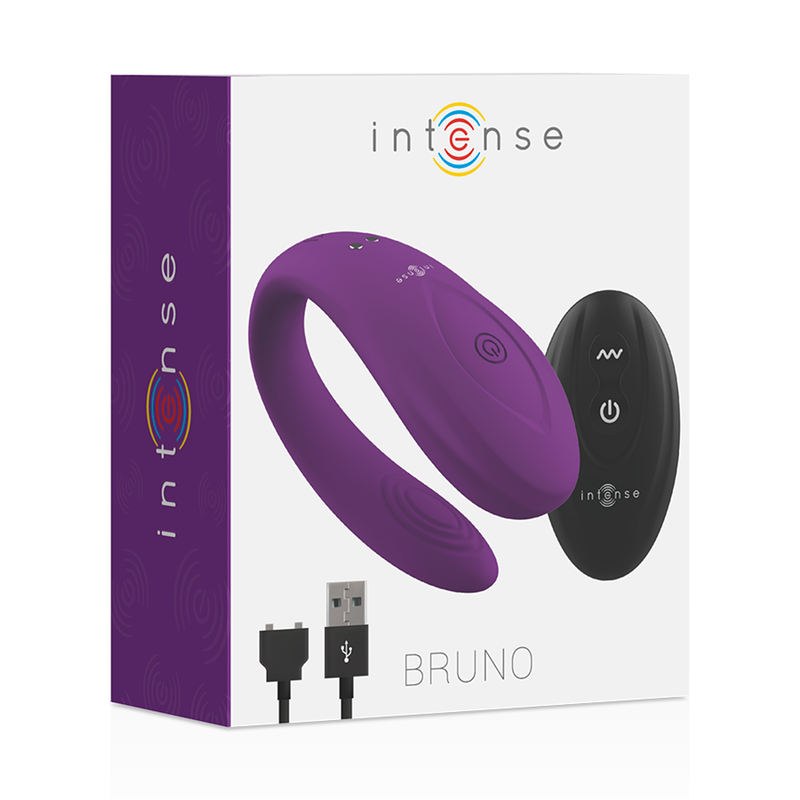 INTENSE BRUNO PARTNER VIBRATEUR COUPLE DOUBLE PLAISIR LILAS RECHARGEABLE USB 124G